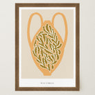 Yellow Scandi Botanical Vase Art Print-Skudaboo