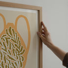 Yellow Scandi Botanical Vase Art Print-Skudaboo