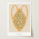 Yellow Scandi Botanical Vase Art Print-Skudaboo