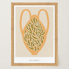 Yellow Scandi Botanical Vase Art Print-Skudaboo