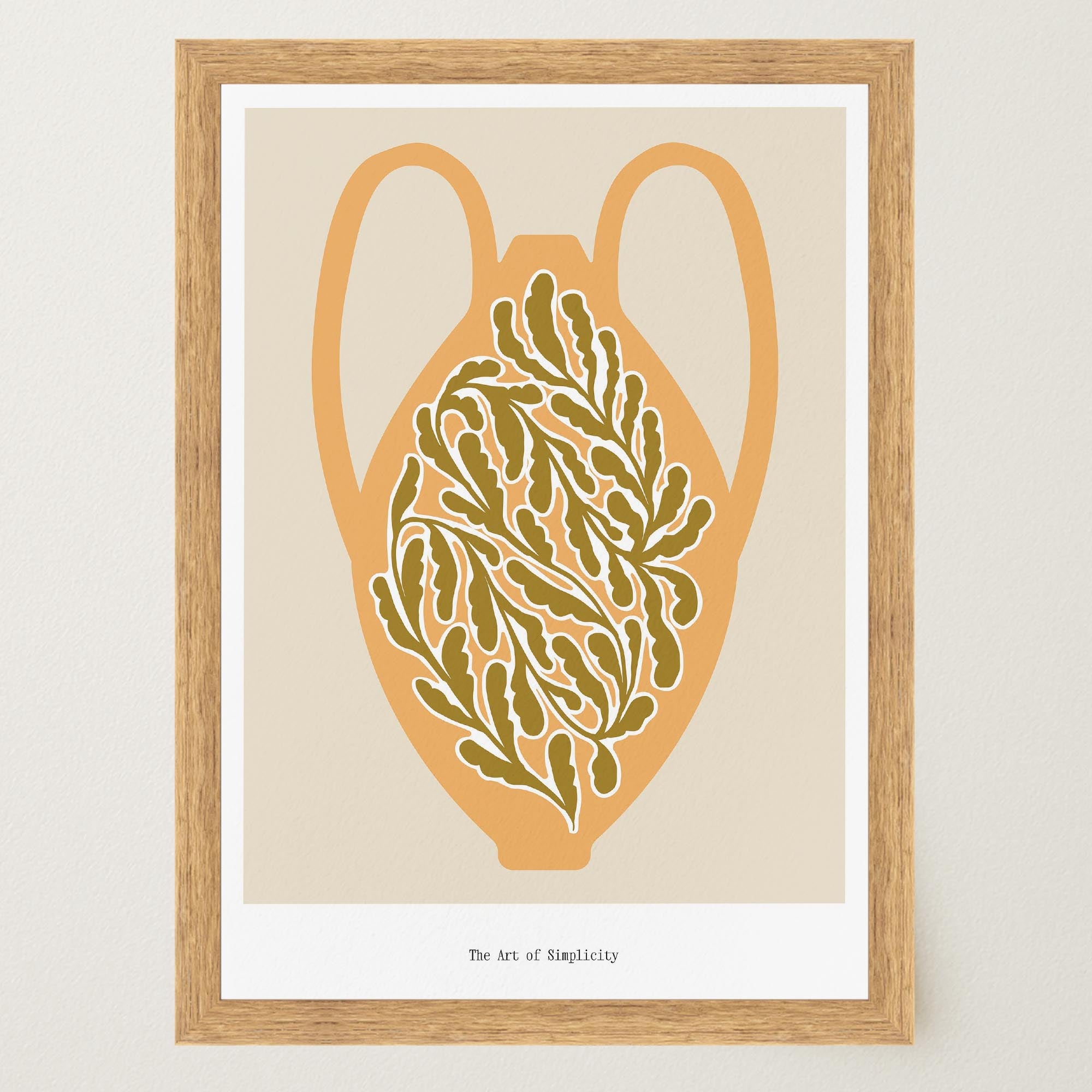 Yellow Scandi Botanical Vase Art Print-Skudaboo
