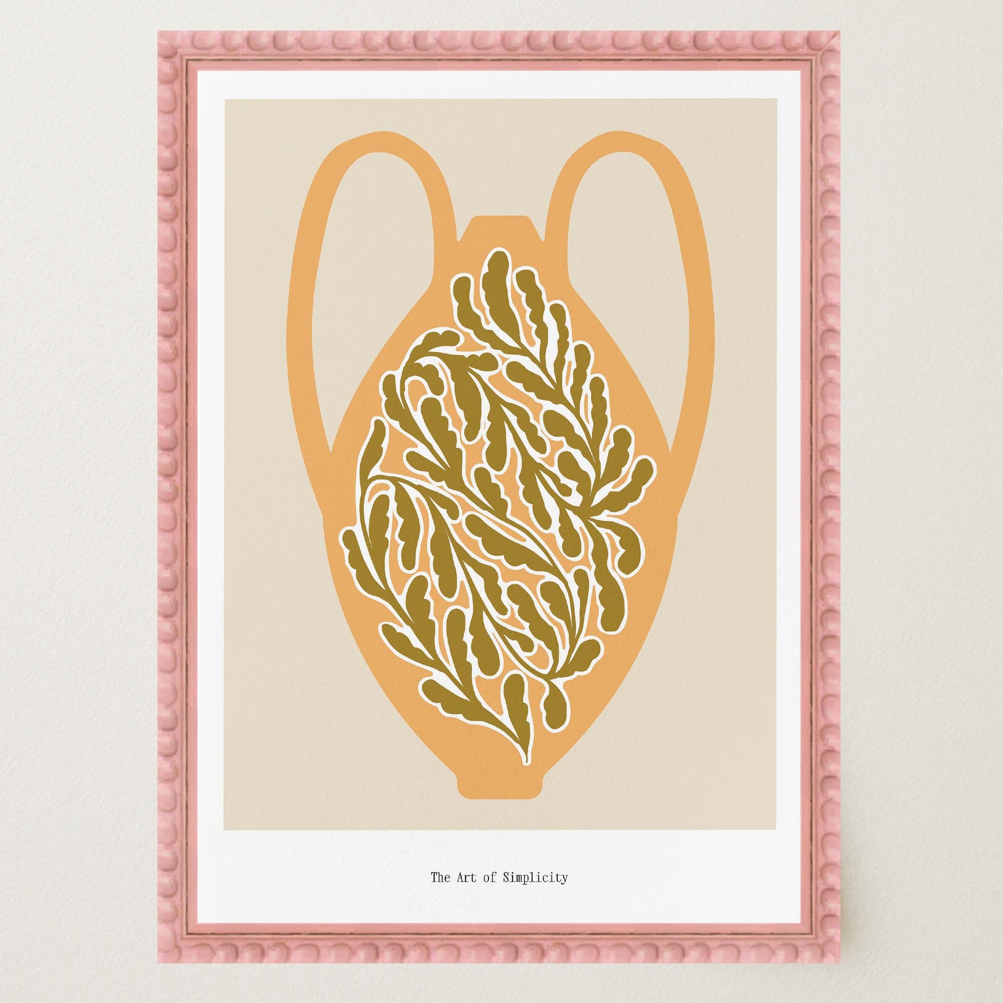 Yellow Scandi Botanical Vase Art Print-Skudaboo