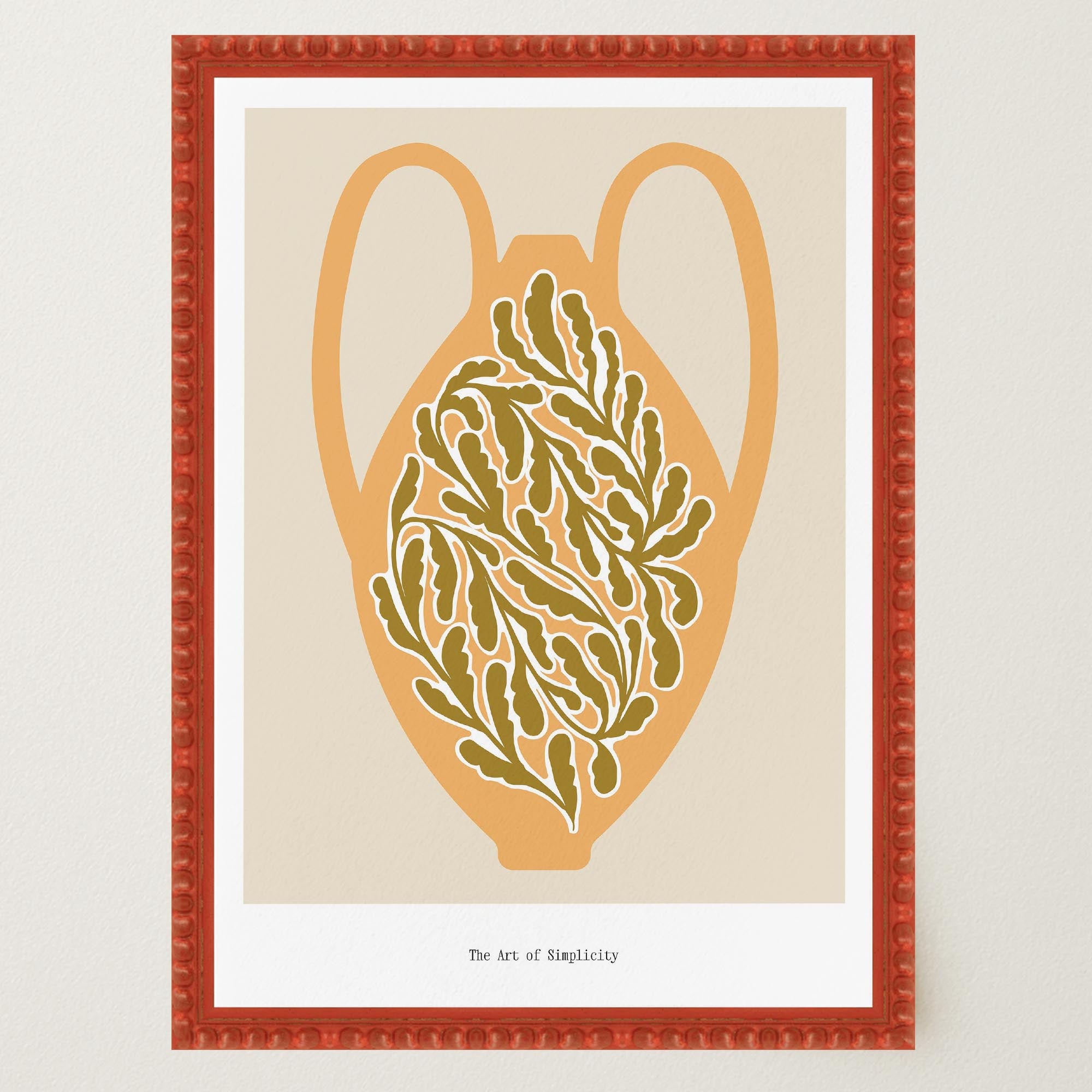 Yellow Scandi Botanical Vase Art Print-Skudaboo