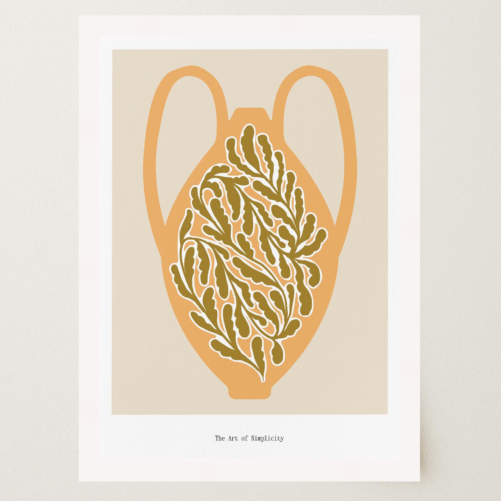 Yellow Scandi Botanical Vase Art Print-Skudaboo