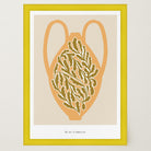 Yellow Scandi Botanical Vase Art Print-Skudaboo