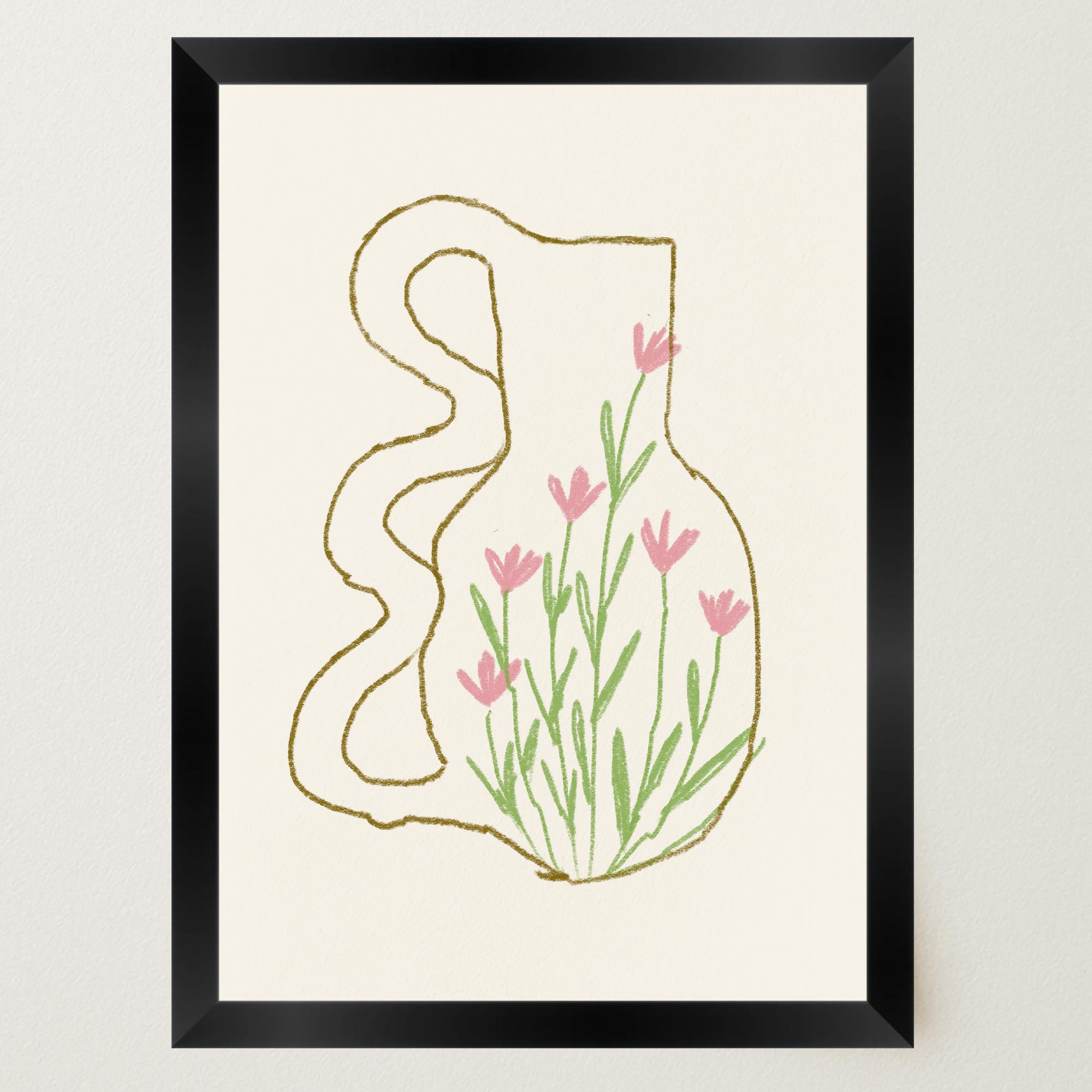 Abstract Floral Vase Wall Art Print-Skudaboo