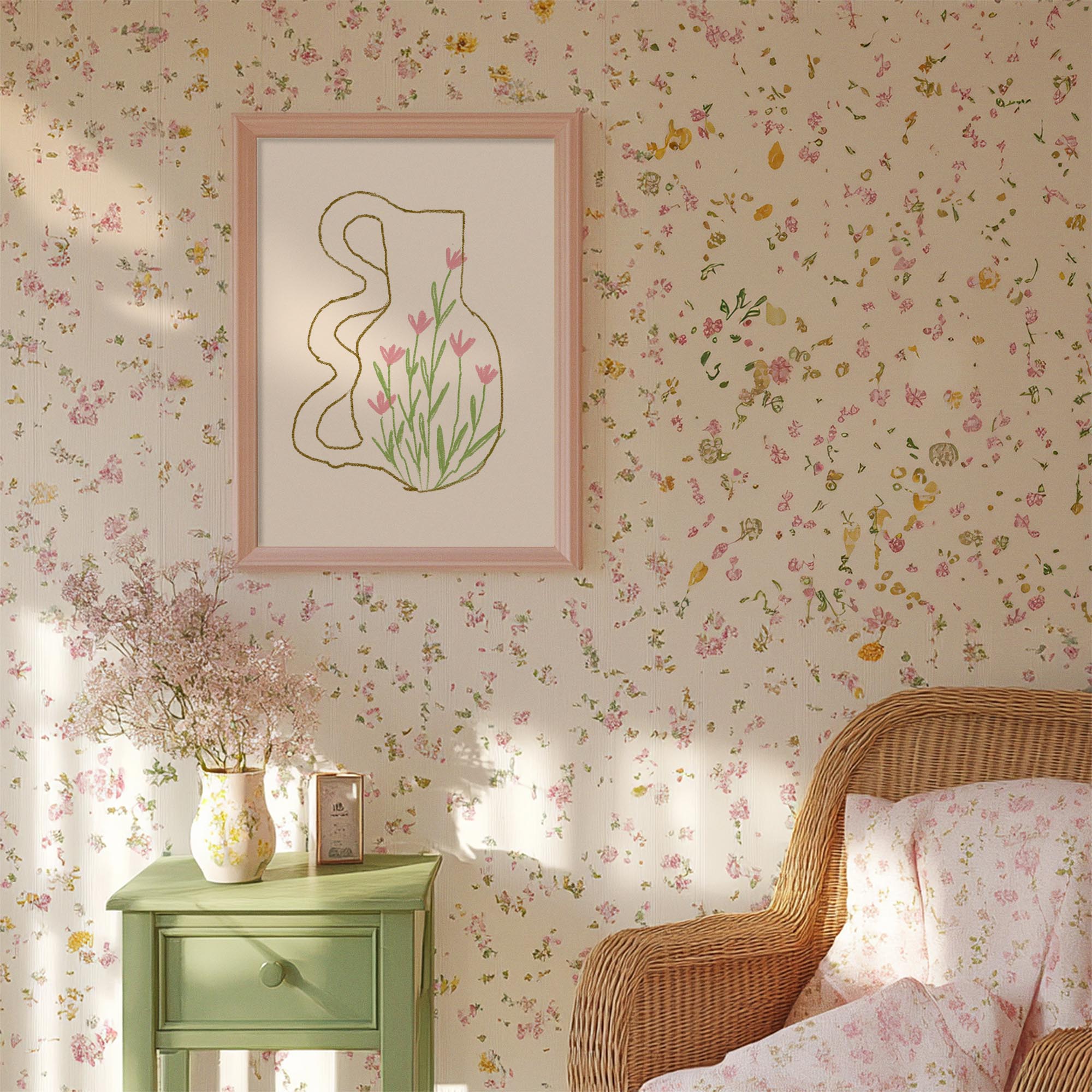 Abstract Floral Vase Wall Art Print-Skudaboo