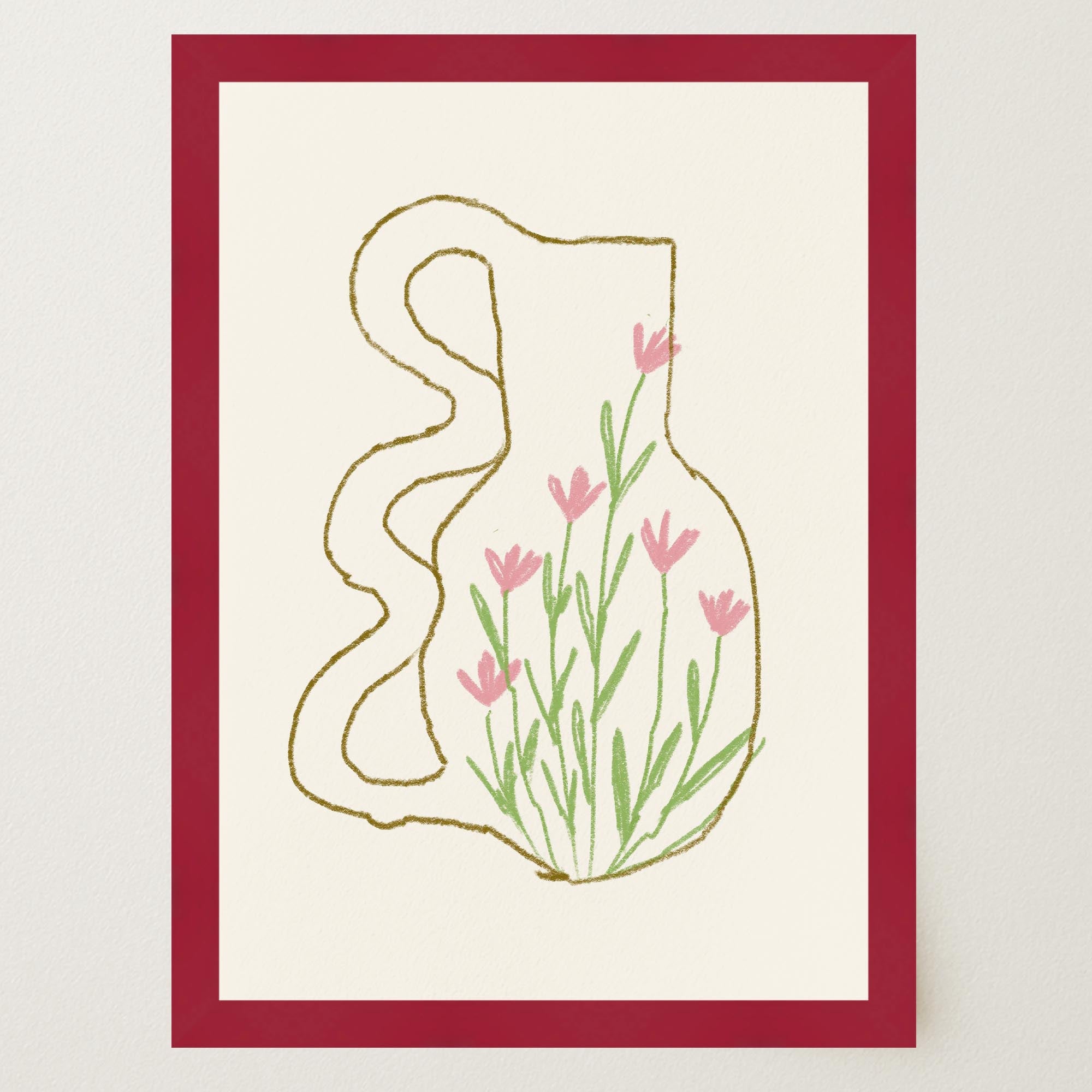 Abstract Floral Vase Wall Art Print-Skudaboo
