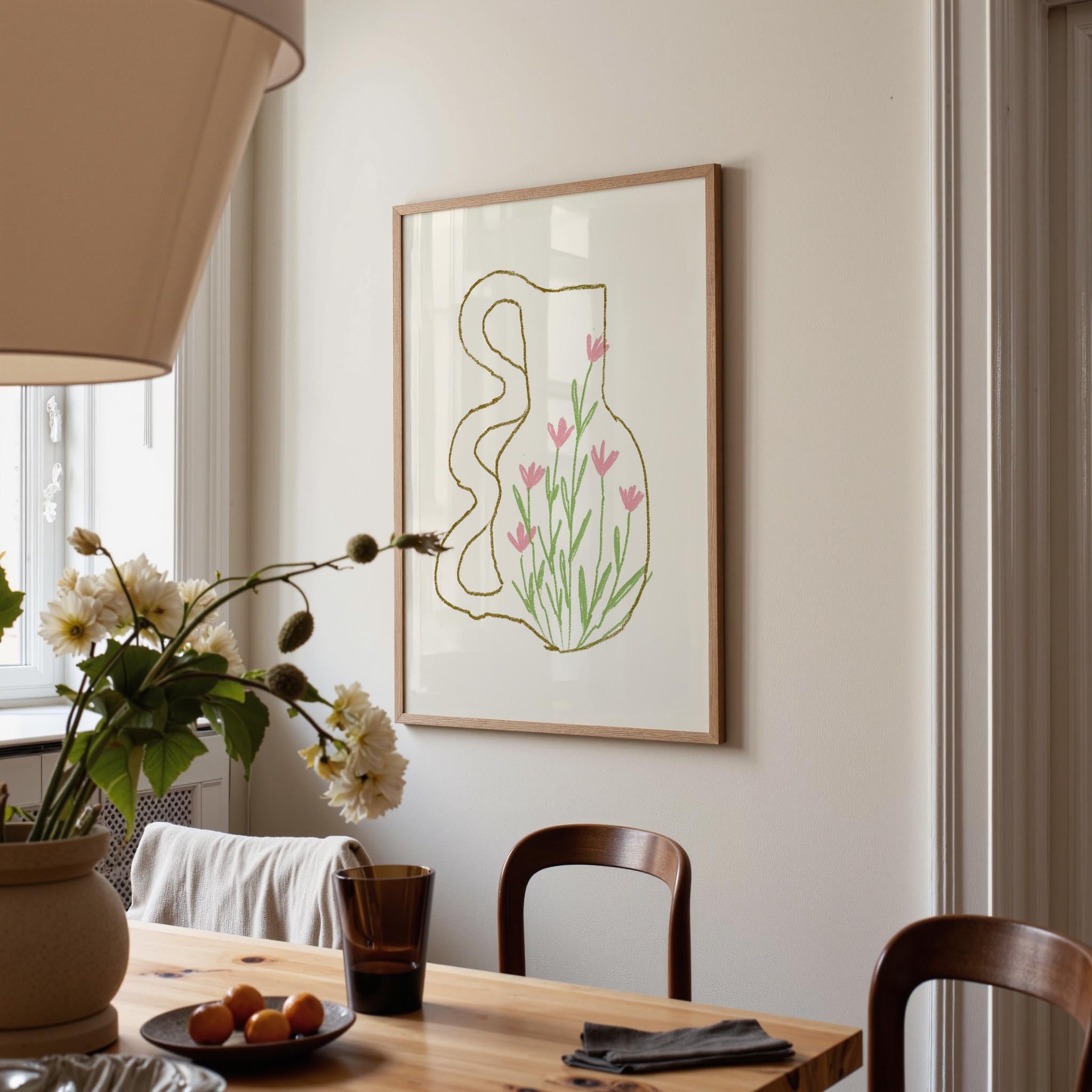 Abstract Floral Vase Wall Art Print-Skudaboo