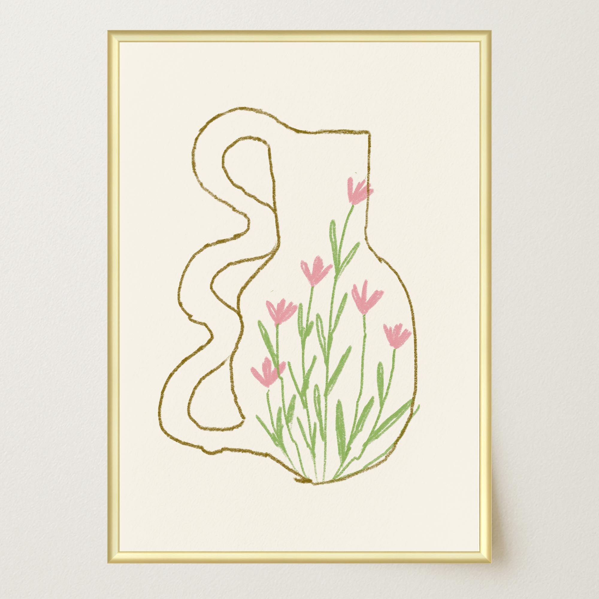 Abstract Floral Vase Wall Art Print-Skudaboo
