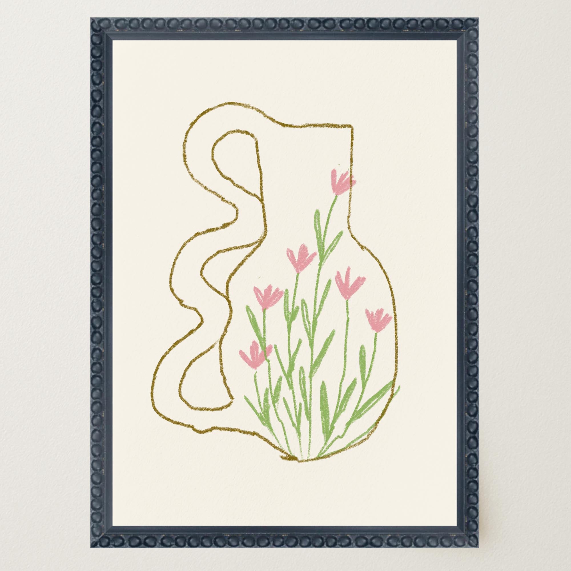 Abstract Floral Vase Wall Art Print-Skudaboo
