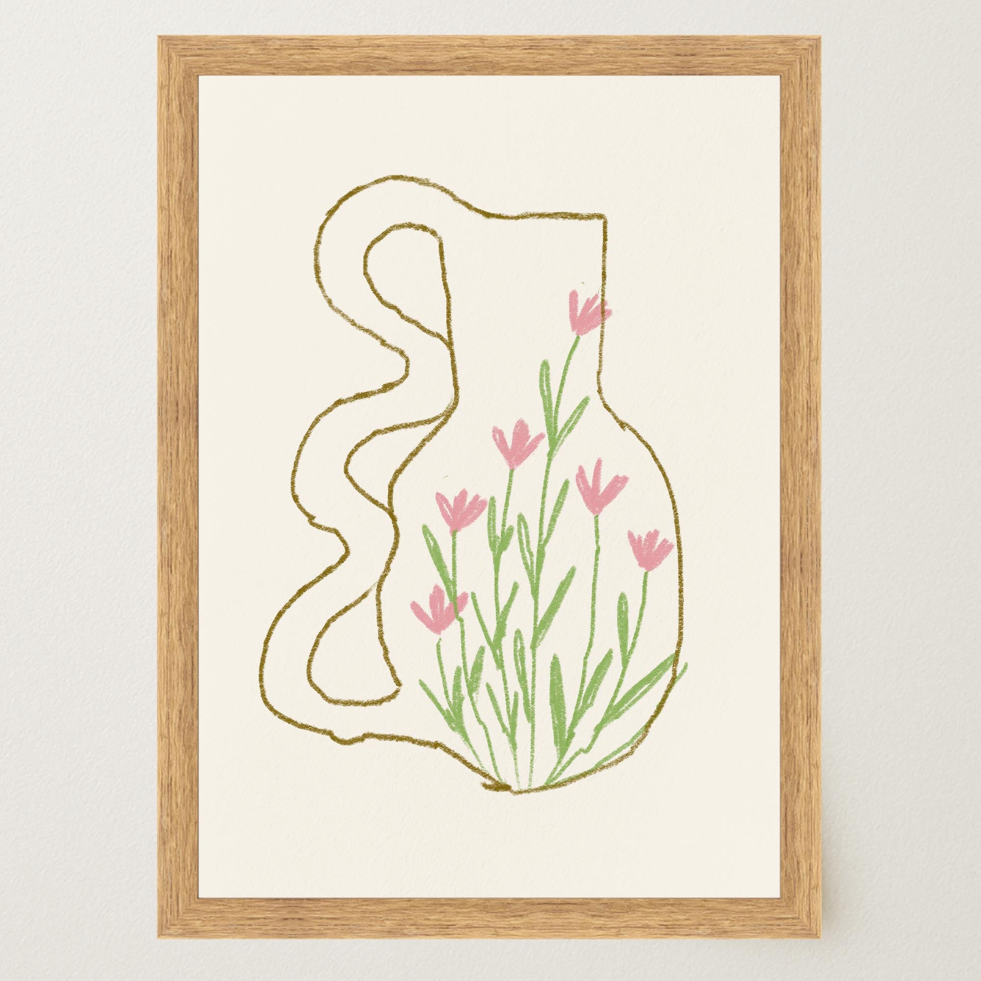 Abstract Floral Vase Wall Art Print-Skudaboo