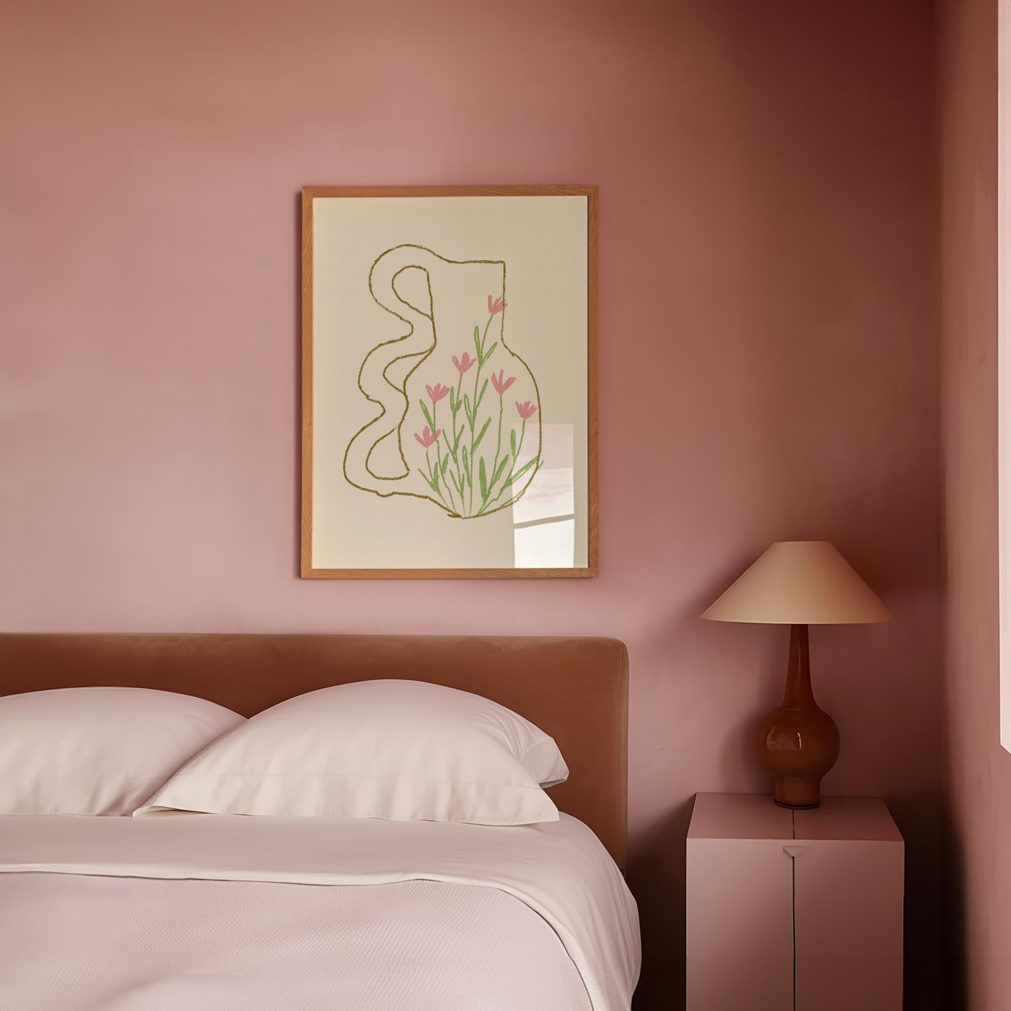 Abstract Floral Vase Wall Art Print-Skudaboo