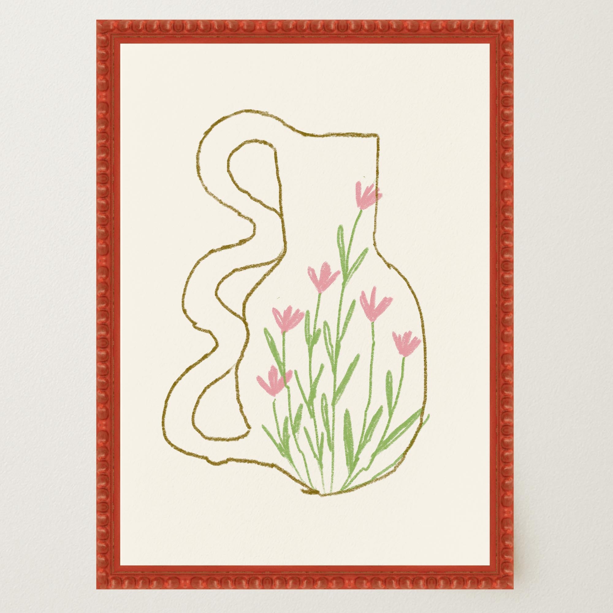 Abstract Floral Vase Wall Art Print-Skudaboo