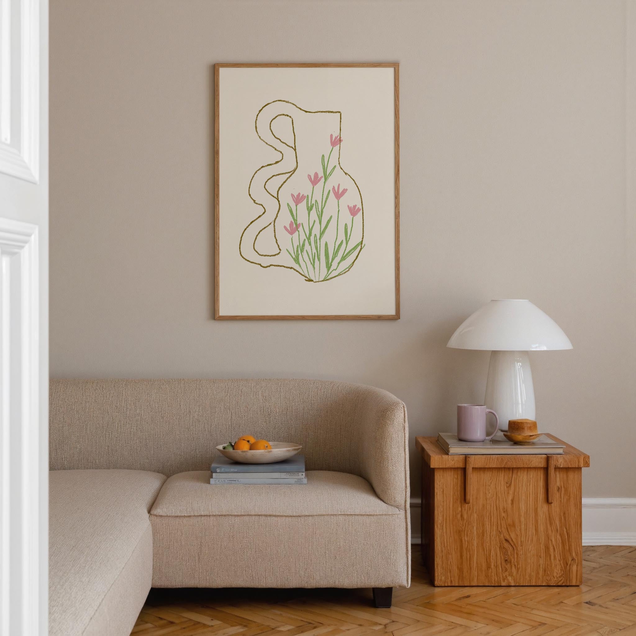 Abstract Floral Vase Wall Art Print-Skudaboo