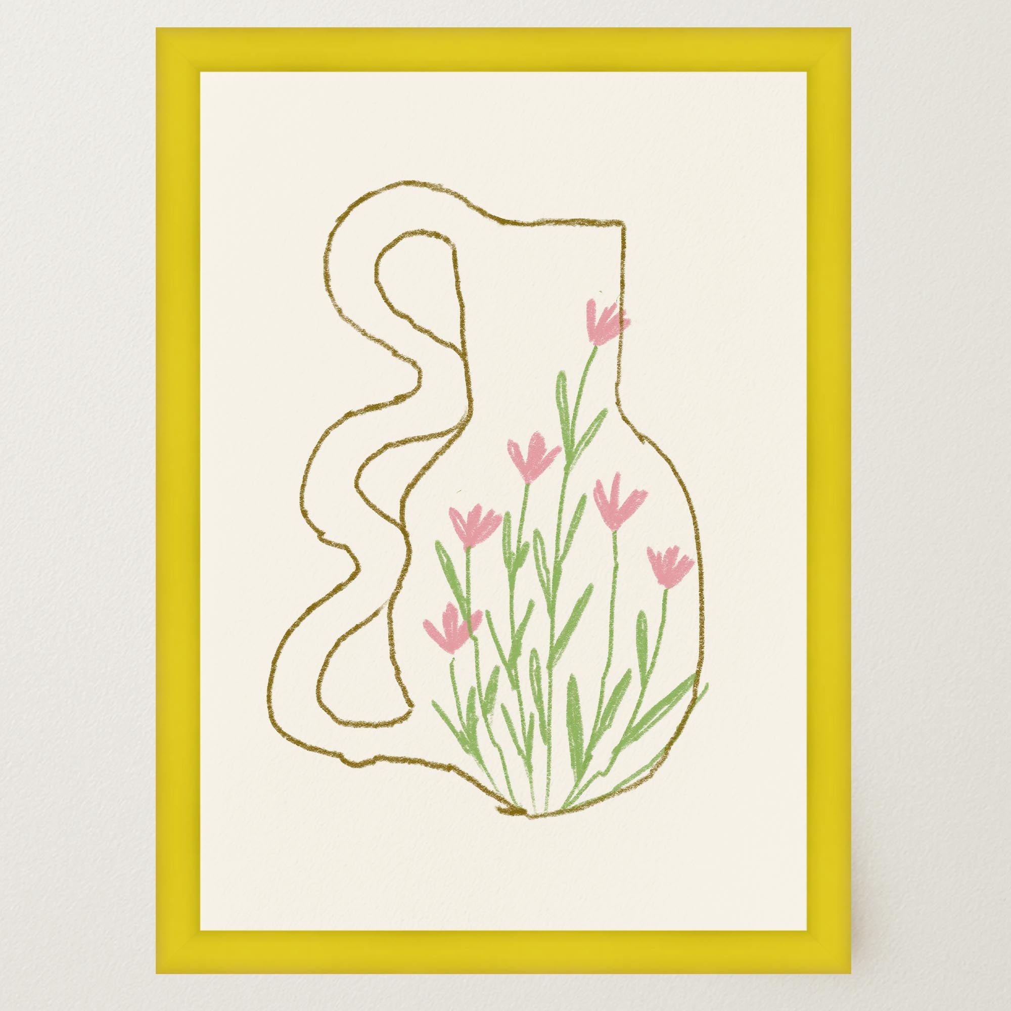 Abstract Floral Vase Wall Art Print-Skudaboo
