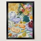 Colourful Still Life Fruit and Flowers Wall Art Print-Skudaboo