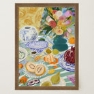 Colourful Still Life Fruit and Flowers Wall Art Print-Skudaboo
