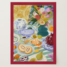 Colourful Still Life Fruit and Flowers Wall Art Print-Skudaboo