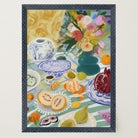 Colourful Still Life Fruit and Flowers Wall Art Print-Skudaboo