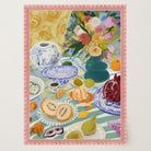 Colourful Still Life Fruit and Flowers Wall Art Print-Skudaboo
