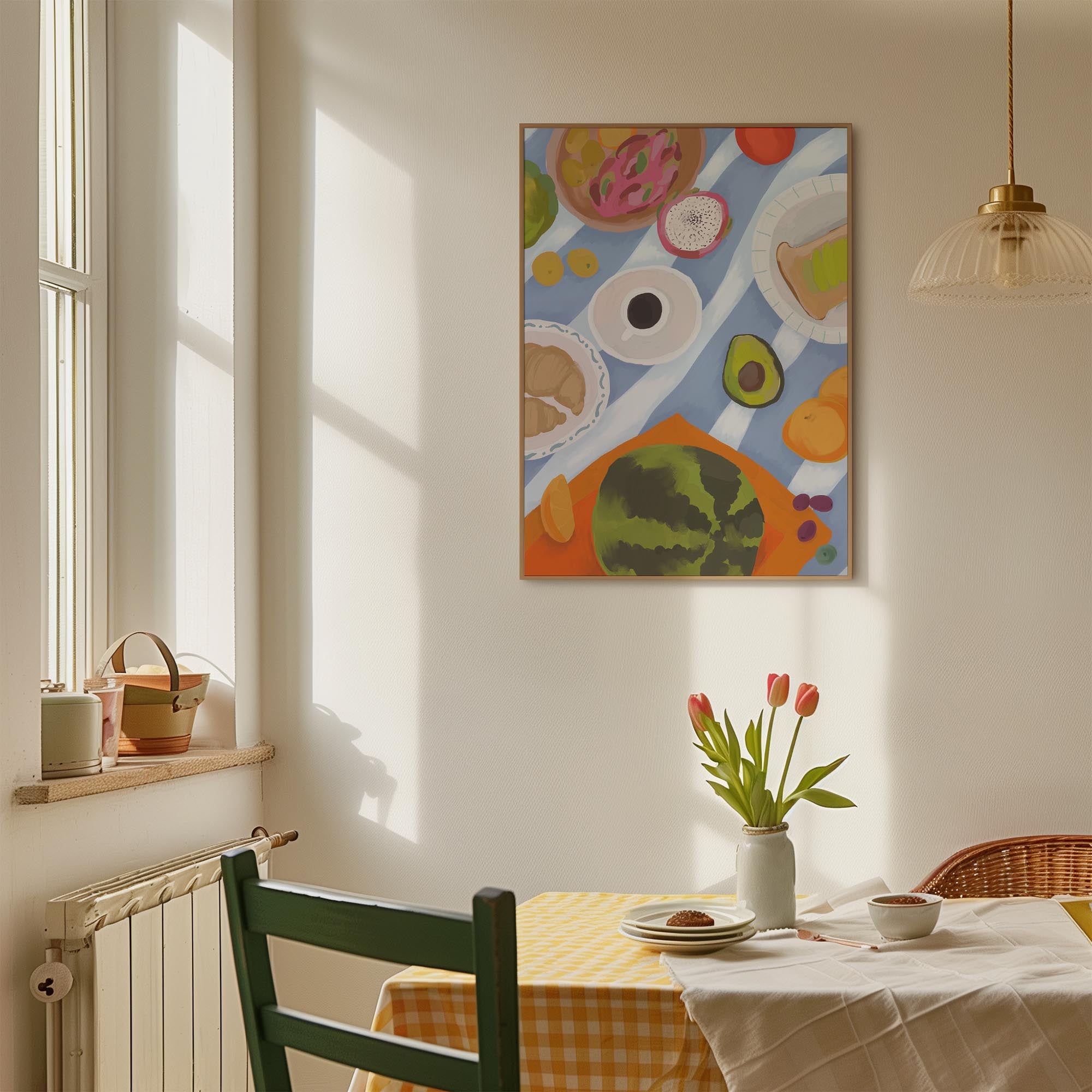 Colourful Breakfast Table Wall Art Print-Skudaboo