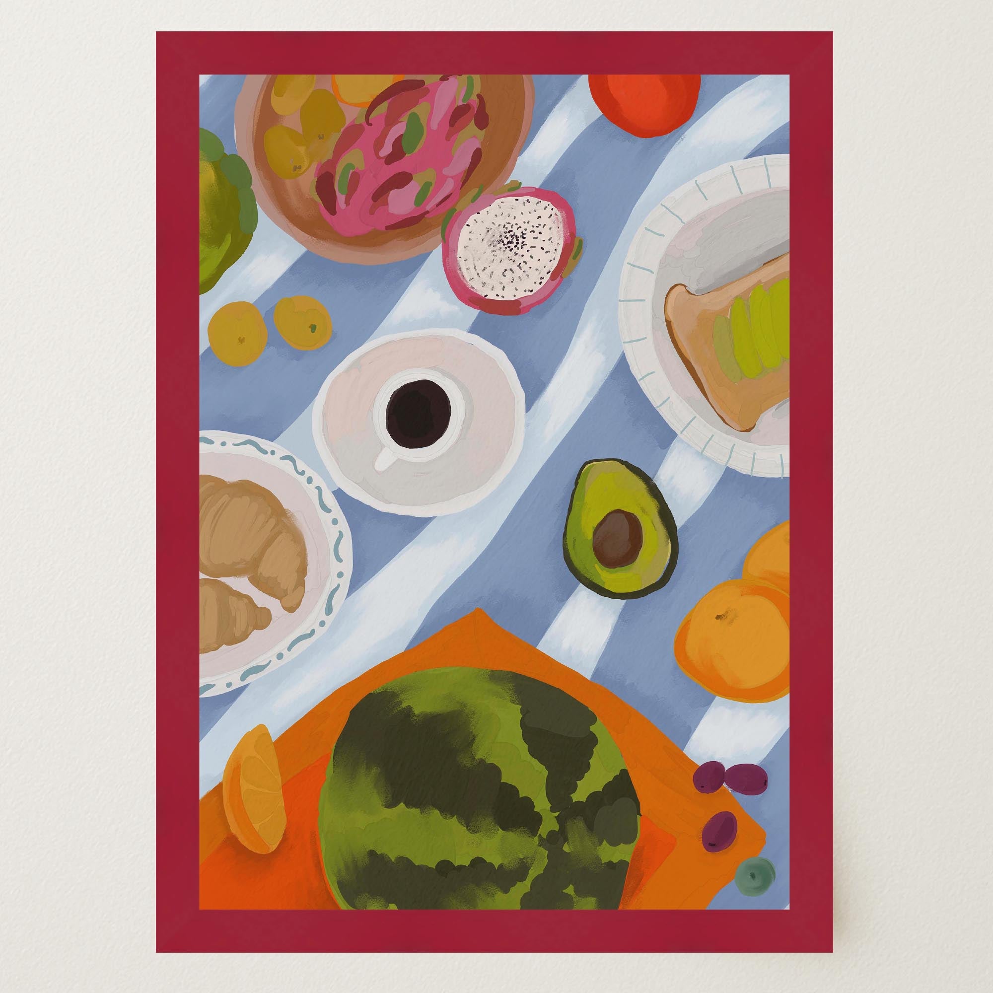 Colourful Breakfast Table Wall Art Print-Skudaboo
