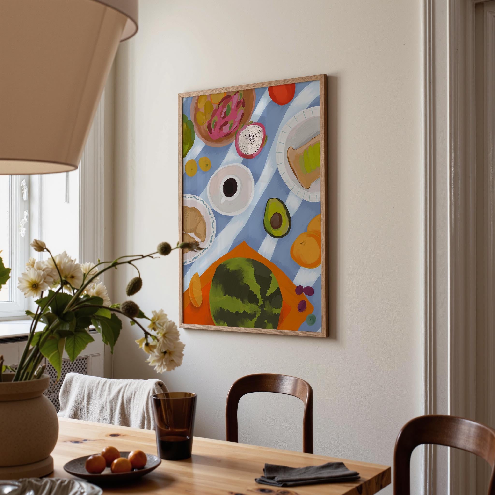 Colourful Breakfast Table Wall Art Print-Skudaboo
