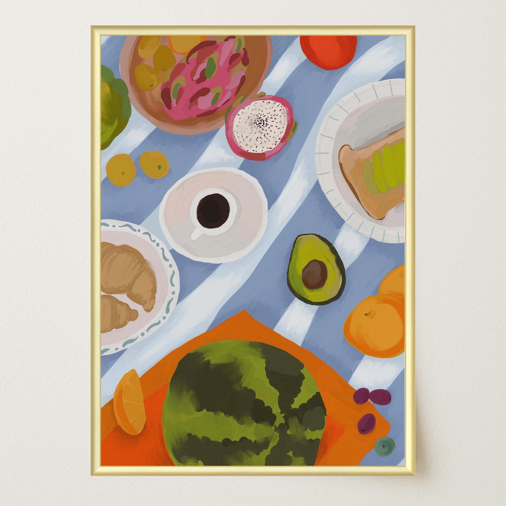 Colourful Breakfast Table Wall Art Print-Skudaboo