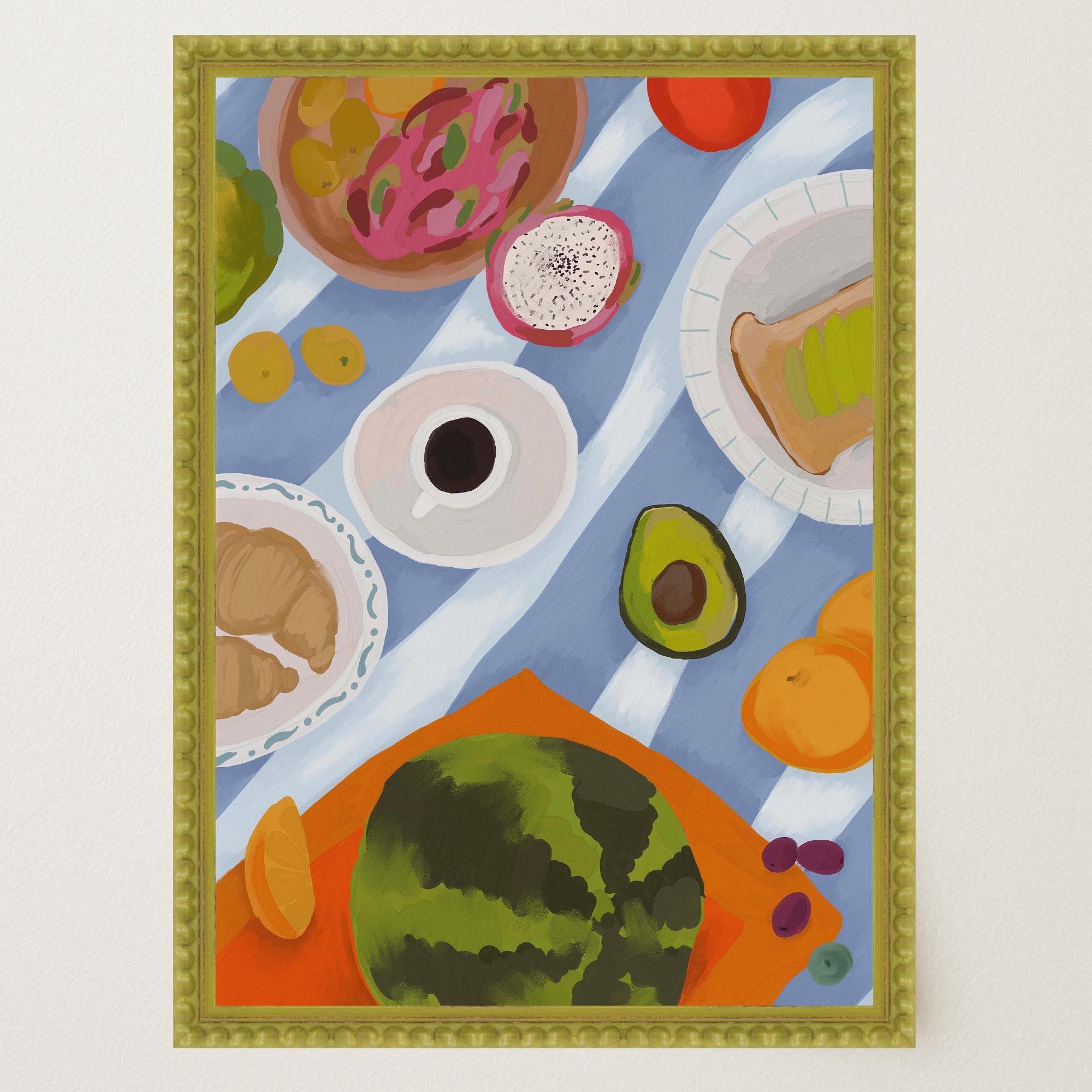 Colourful Breakfast Table Wall Art Print-Skudaboo