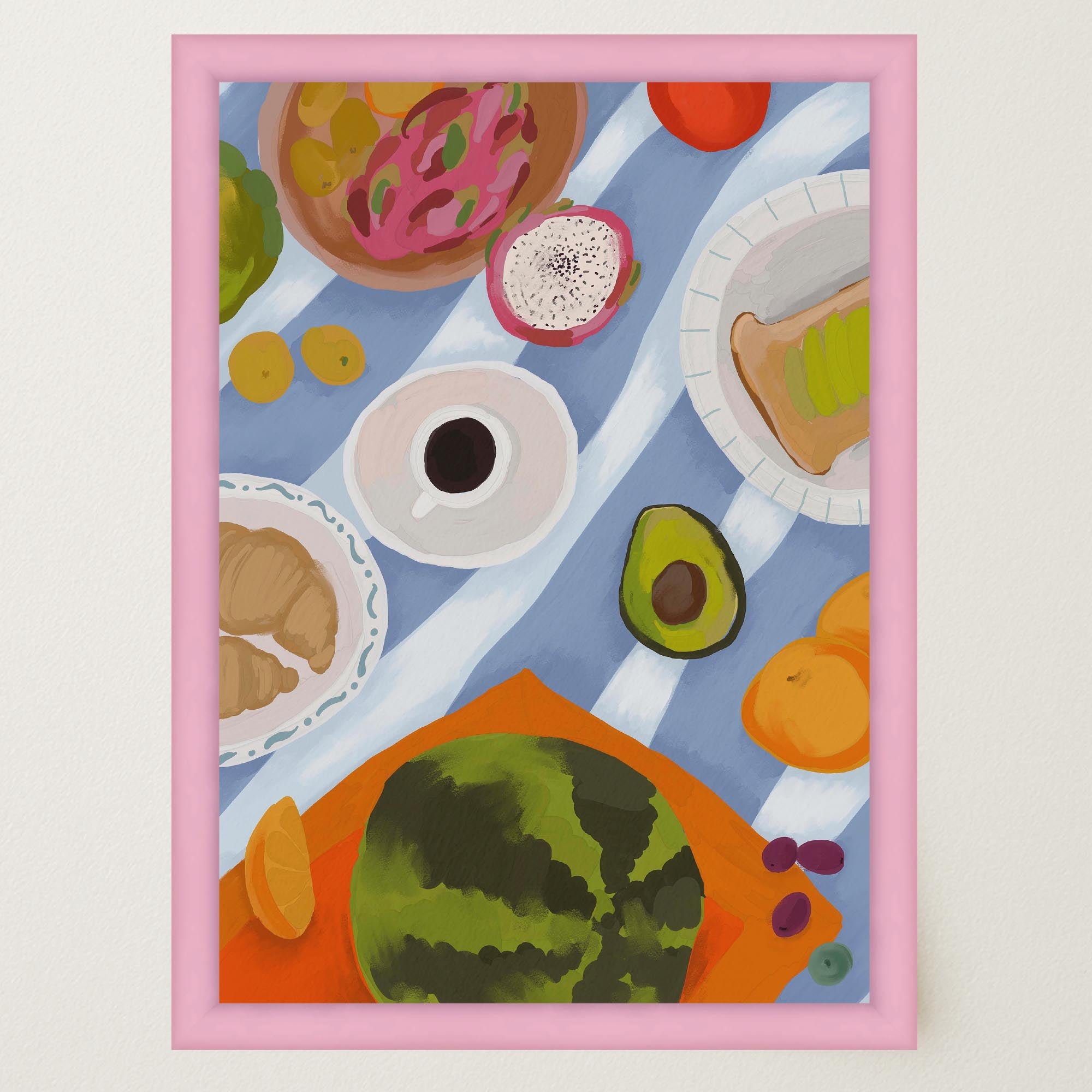 Colourful Breakfast Table Wall Art Print-Skudaboo