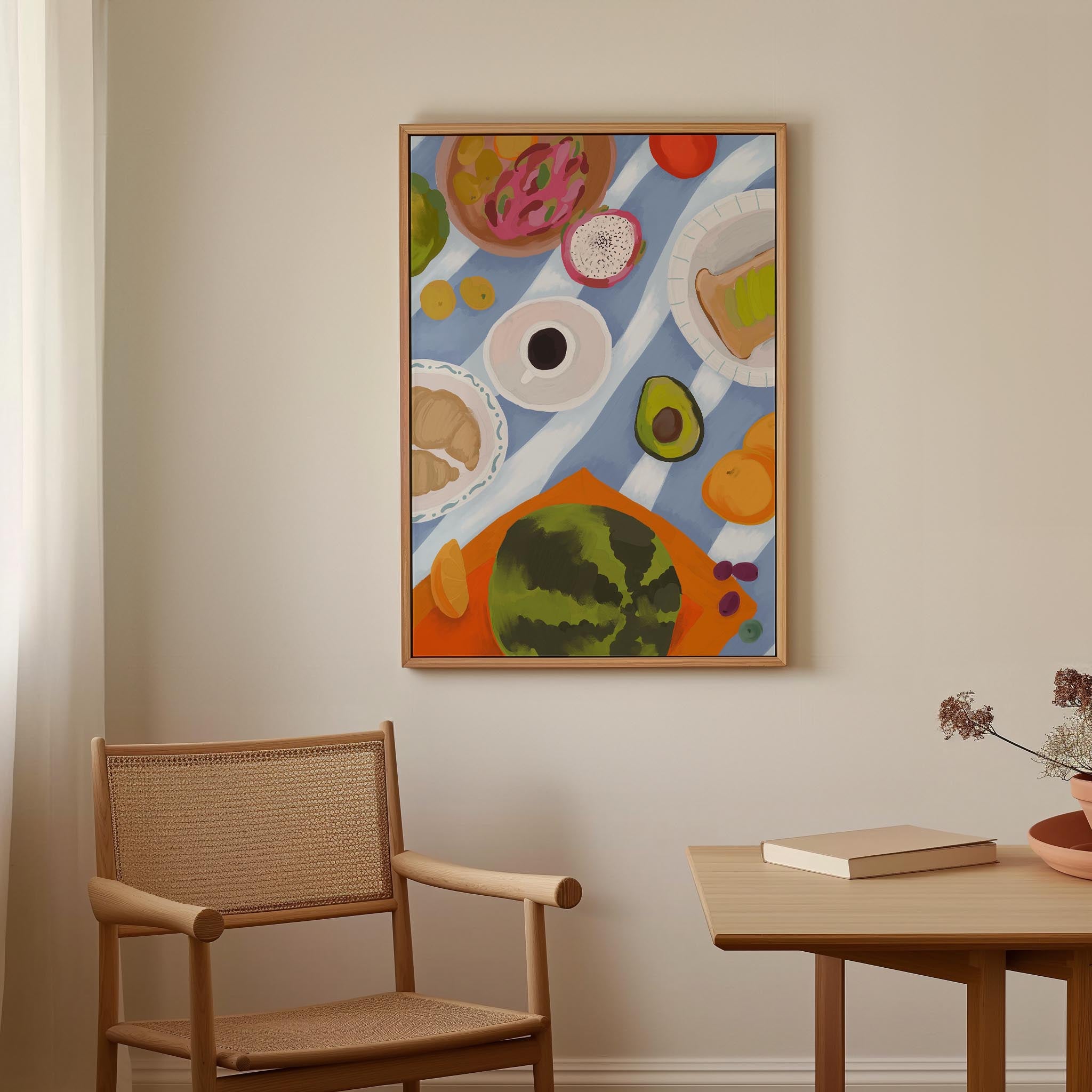 Colourful Breakfast Table Wall Art Print-Skudaboo