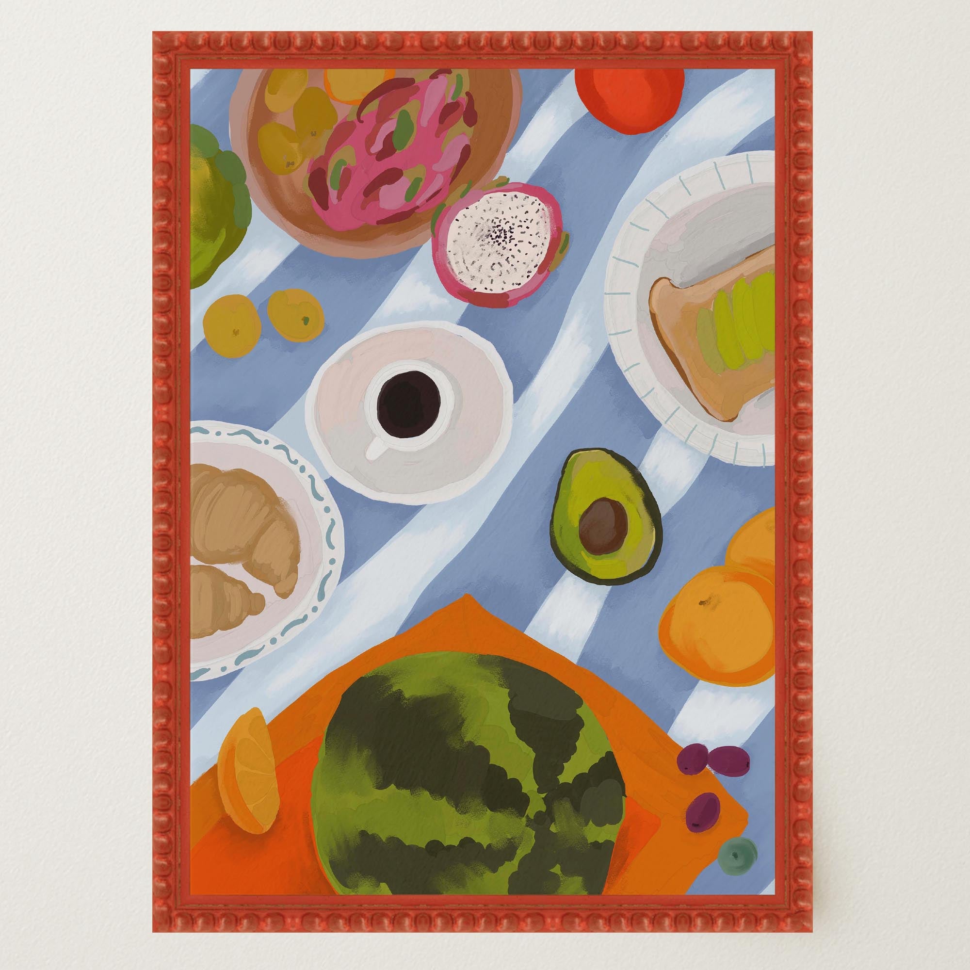 Colourful Breakfast Table Wall Art Print-Skudaboo
