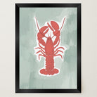 Red Lobster Illustration Wall Art Print-Skudaboo