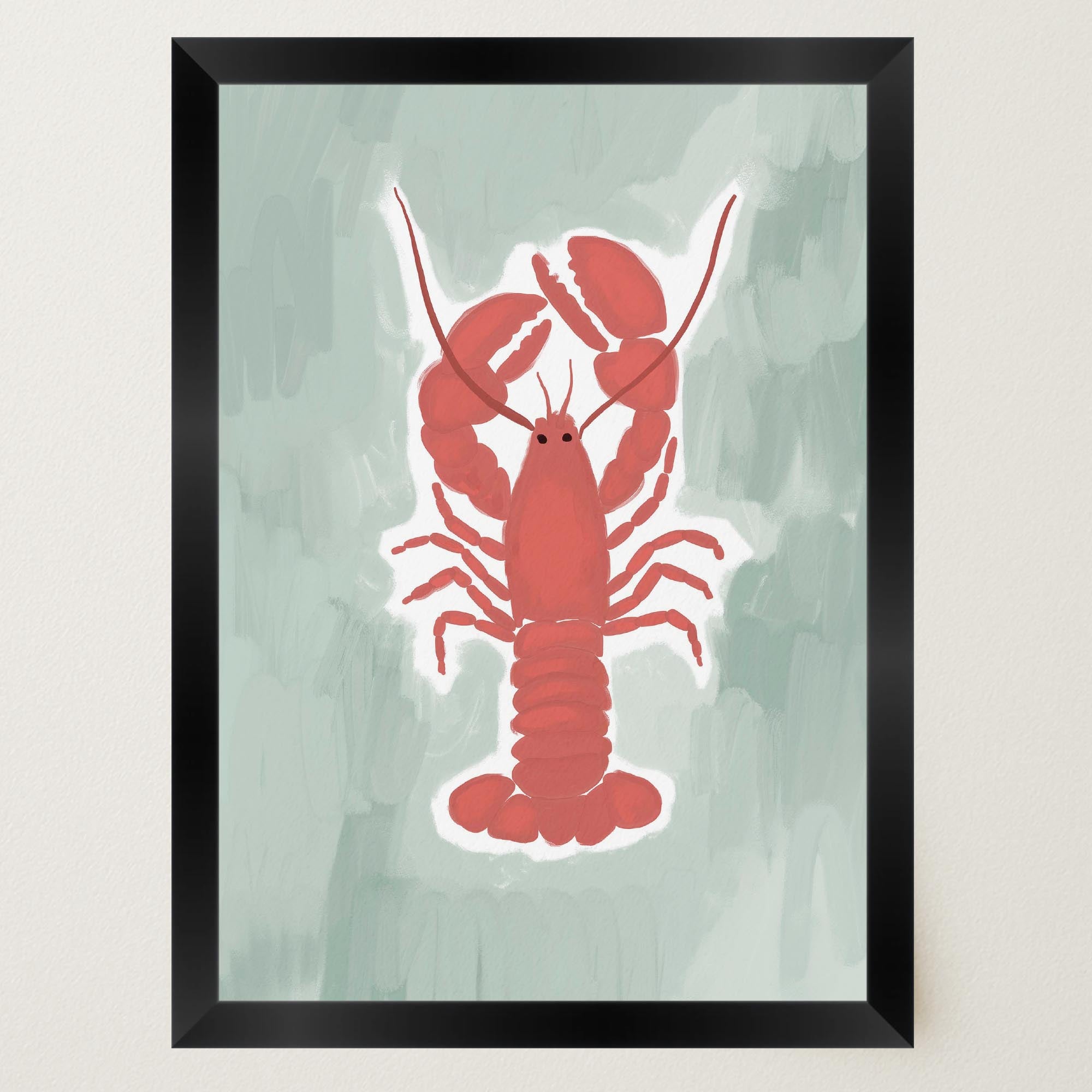 Red Lobster Illustration Wall Art Print-Skudaboo