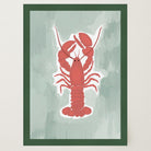 Red Lobster Illustration Wall Art Print-Skudaboo