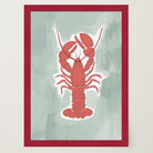 Red Lobster Illustration Wall Art Print-Skudaboo