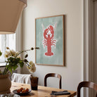 Red Lobster Illustration Wall Art Print-Skudaboo