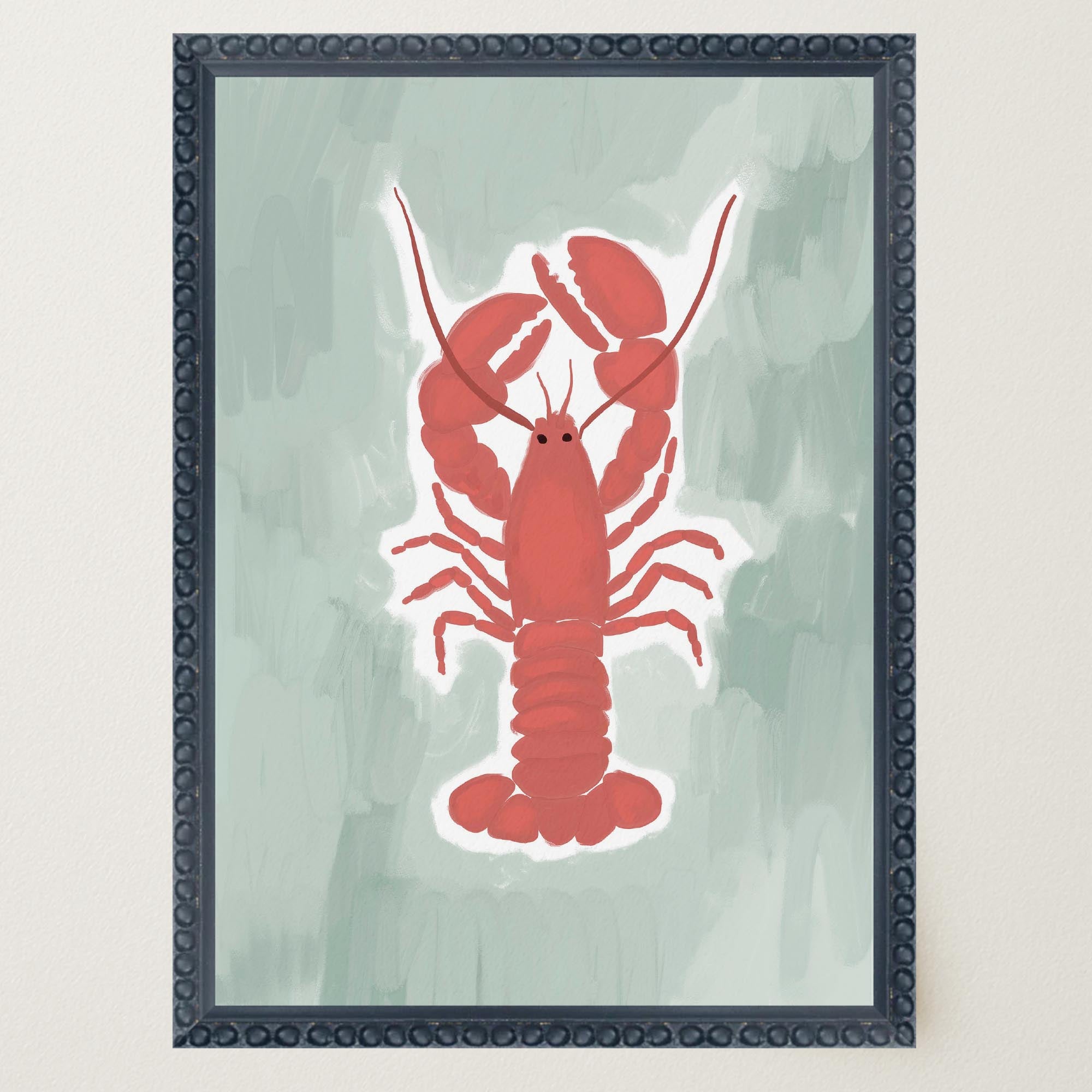 Red Lobster Illustration Wall Art Print-Skudaboo