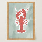 Red Lobster Illustration Wall Art Print-Skudaboo