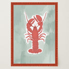 Red Lobster Illustration Wall Art Print-Skudaboo