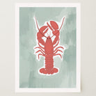 Red Lobster Illustration Wall Art Print-Skudaboo