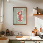 Red Lobster Illustration Wall Art Print-Skudaboo
