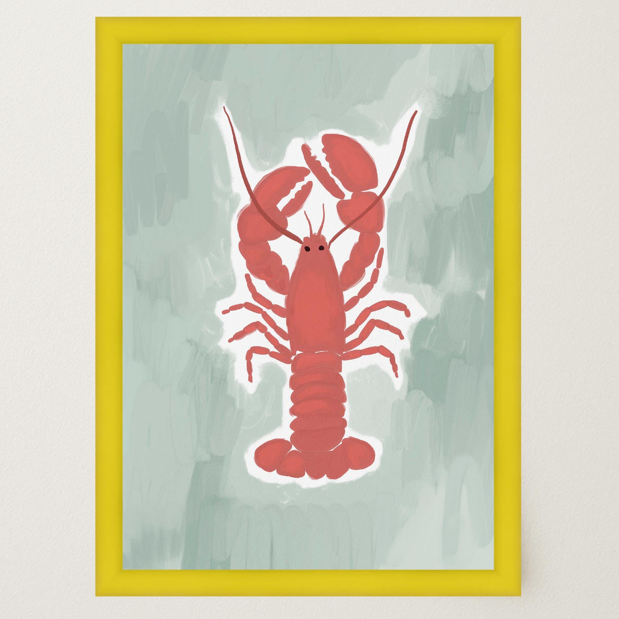 Red Lobster Illustration Wall Art Print-Skudaboo