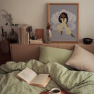 Woman Sitting in Chair Wall Art Print-Skudaboo