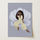 Woman Sitting in Chair Wall Art Print-Skudaboo