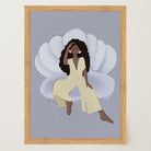 Woman Sitting in Chair Wall Art Print-Skudaboo