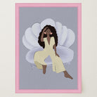 Woman Sitting in Chair Wall Art Print-Skudaboo