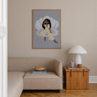 Woman Sitting in Chair Wall Art Print-Skudaboo