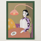 Woman Sitting at Table Wall Art Print-Skudaboo